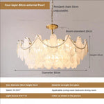 French Chandelier Garden Light with K9 Crystal | Elegant Pearl Shell Design