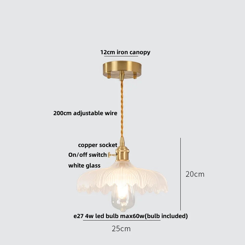 Green Glass LED Pendant Lights | Nordic Modern Kitchen Hanging Lamp Fixtures