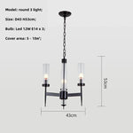 Gold Metal Glass LED Pendant Lights Chain Hanging Lamp