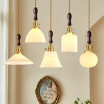 Afralia™ Nordic Style LED Pendant Light with Ceramic Shade for Bar, Dinning Room, Bedroom