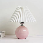 Nordic Ceramics Table Lamp - Modern Desk Light with Pleated Lampshade for Cozy Home Lighting