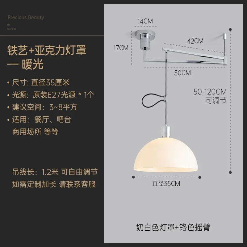 Retractable Pendant Lights LED E27 Modern Hanging Lamp for Restaurant, Living Room, Cafe