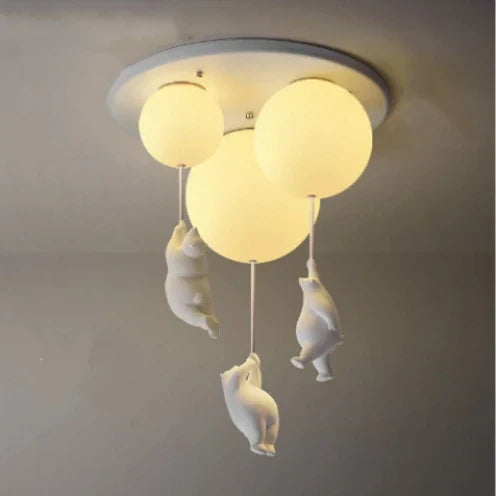 Bear Resin Pendant Light for Children's Room & Kindergarten