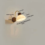 LED Wall Sconce Pull Chain Switch Modern Stair Lights Glass Wood