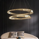 Luxury Gold Crystal Pendant Lights Dimmable LED Modern Living Room Fixture