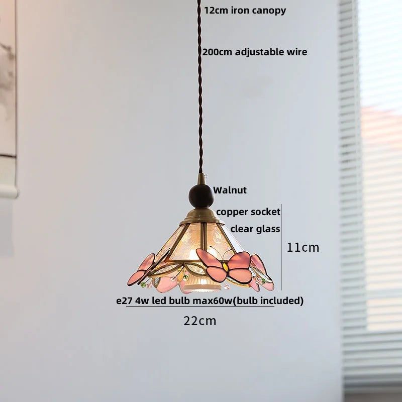 Afralia™ Peace Dove Tiffany Style LED Pendant Light Fixture Glass Hanging Lamp