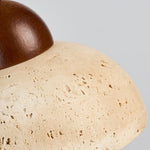 Yellow Travertine LED Pendant Lamp with White Glass Canopy