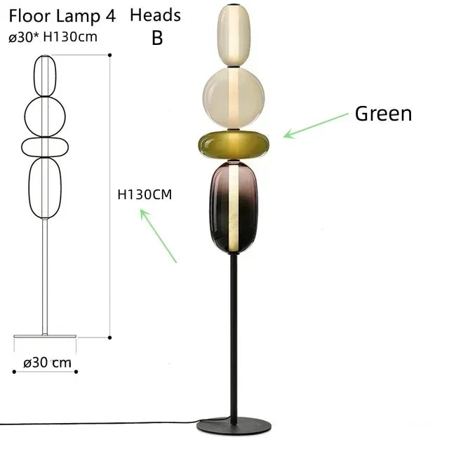 Glass Floor Lamp LED Table Light - Italian Design High Quality