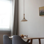Ceramic LED Pendant Lights with Ash Wood Nordic Design
