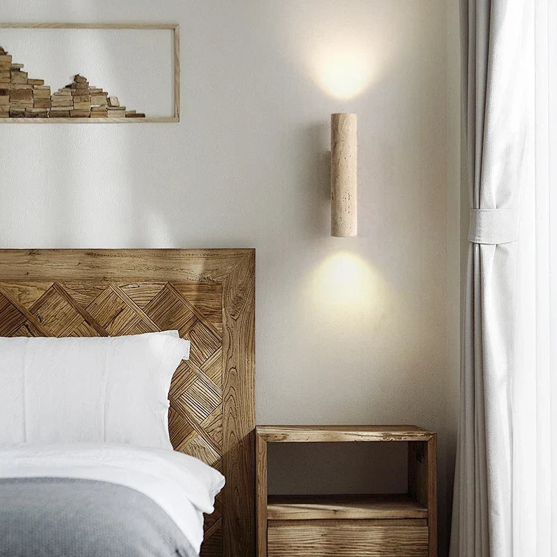 Wood Canopy LED Wall Lights Bedroom Bedside Lamp Sconce Nordic Modern