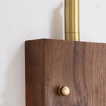 Wood LED Wall Light Up Down Rotate Copper Bedside Lamp