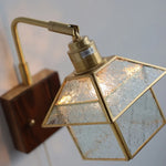 Vintage LED Wall Lamp Sconce with Rotatable Glass Shade & Pull Chain Switch