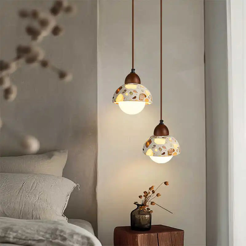 Terrazzo Wood LED Pendant Light for Stylish Home Decor