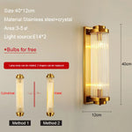 Crystal Wall Lamp: Modern LED Indoor Lighting for Luxury Living Room, Bedroom, and Aisle