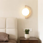 Yellow Cave Stone LED Wall Lights for Modern Spaces, Glass Globe Sconce.