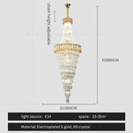 Crystal Chandelier: High-End Duplex & Spiral Staircase Light for Luxury Living Spaces