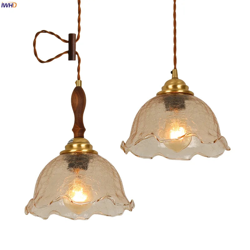 Afralia™ Cracked Glass LED Pendant Lights for Home Decor, Restaurant, Living Room, Kitchen