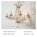 Crystal LED Chandelier: French Living Room Retro E14 Pendant Light for Home Decor