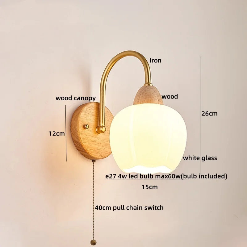 LED Wall Lamps: Nordic Modern Design for Home Decor, Living Room, Bar, Stair - Pull Chain Switch