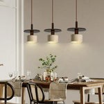 Yellow Travertine Stone LED Pendant Light for Dining Room Restaurant.