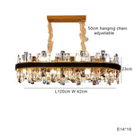Crystal Leather Chandelier | Modern LED Lustres for Living Room & Dining Room