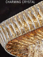 Amber Crystal Ceiling Chandelier: Luxe LED Home Decor Light Fixture