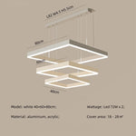 Modern Straight Pendant LED Light - Minimalist Painted Aluminium Chandelier