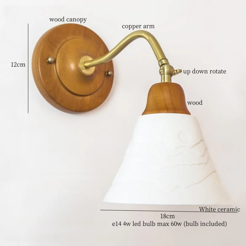 Afralia™ Cracked Glass LED Wall Lights - Vintage Copper Finish