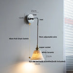 Ceramic LED Wall Light with Pull Chain Switch - Nordic Design
