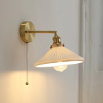 Ceramic LED Wall Light with Pull Chain Switch for Bedroom Bathroom Living Room
