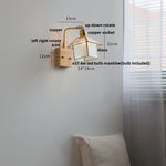 Vintage LED Wall Lamp Sconce with Rotatable Glass Shade & Pull Chain Switch