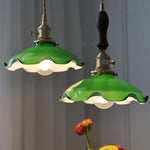 Green Glass Adjustable LED Pendant Lamp - Modern Nordic Hanging Light