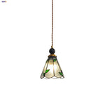 Afralia™ Tiffany Glass Wood LED Pendant Light - Nordic Modern Adjustable Hang Lamp