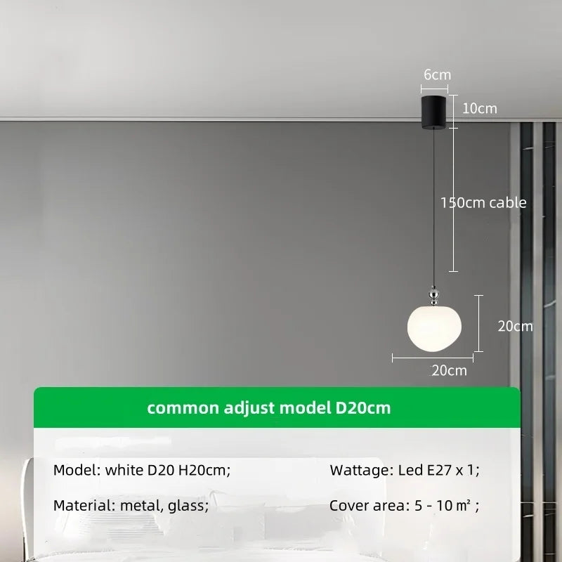 Nordic Chrome Globe Pendant Lights - Modern LED Indoor Light