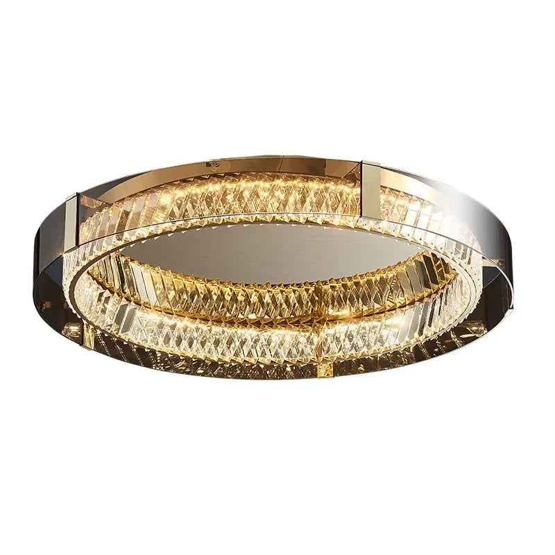 Elegant Crystal LED Dimmable Ceiling Lamp Glass Luminarias Lighting