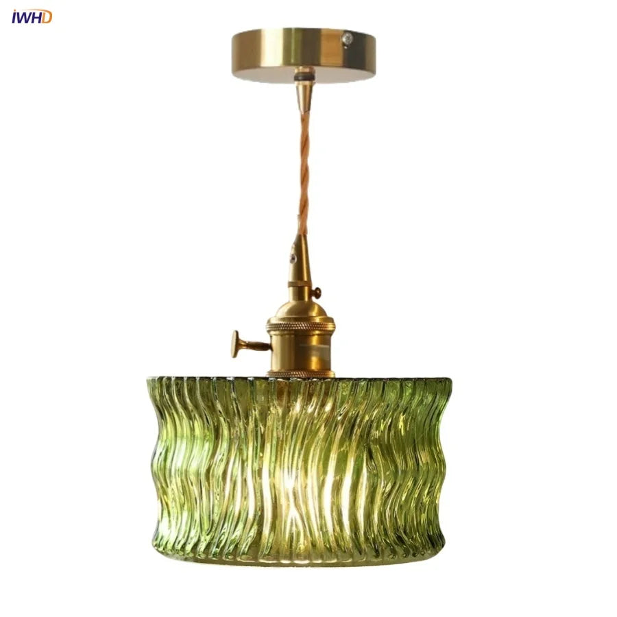 Wicker Glass LED Pendant Light - Modern Adjustable Fixture for Restaurant & Coffee Bar