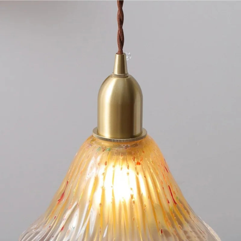 Glass Pendant Lamp Copper Socket Nordic Modern LED Hanging Light