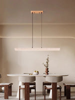 LED Natural Stone Round Linear Chandelier - Dimmable, Ceiling Hanging Lamps