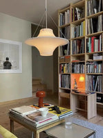 UFO Chandelier Cream LED Pendant Light Acrylic Saucer Lamp for Home Decor