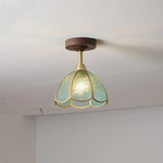 LED Glass Wood Ceiling Lamp for Modern Indoor Lighting and Decoration