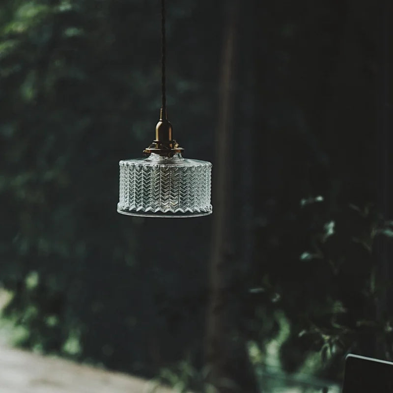 Clear Glass LED Pendant Light Fixture with Copper Socket for Modern Home Decor