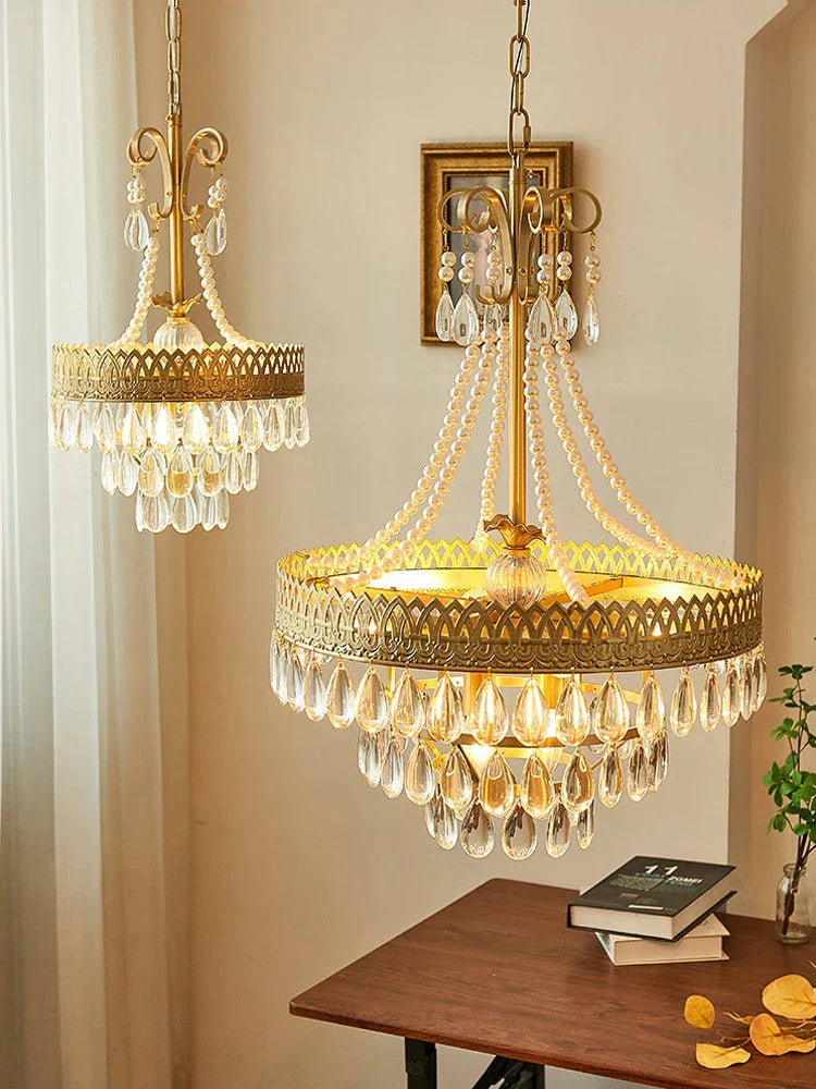 Crystal Water Drop Chandelier for Kitchen Dining Room