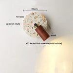 Terrazzo Stone Glass LED Wall Light Fixture with Pull Chain Switch
