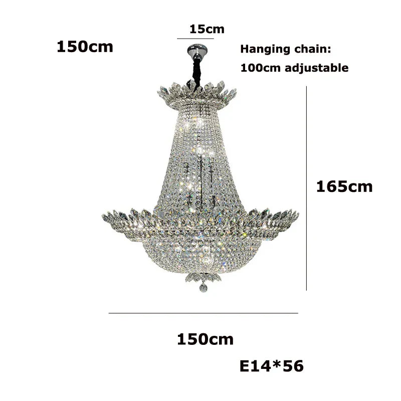 Crystal LED Chandelier Light Fixture for Luxe Living Room Décor