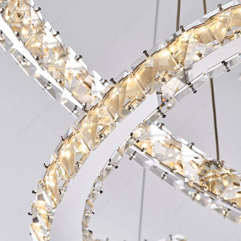 Modern Crystal Chandelier LED Pendant Light for Home, Living Room, Restaurant