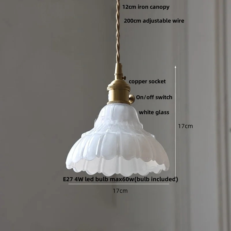 Afralia™ LED Pendant Lights with Blue Glass & Brass Knob Switch for Modern Home Decor