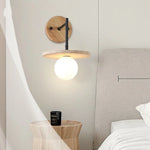 Yellow Travertine LED Wall Lamp Iron Pull Chain Switch Nordic Modern Stair Light