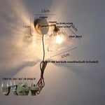 Rotatable LED Wall Sconce Clear Glass Reading Lamp with Pull Chain Switch