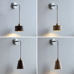 Ash Wood LED Wall Light with Pull Chain Switch, Japanese Style Bedside Lamp