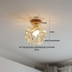 White Ceramic LED Ceiling Light with Wood Canopy for Kitchen and Living Room